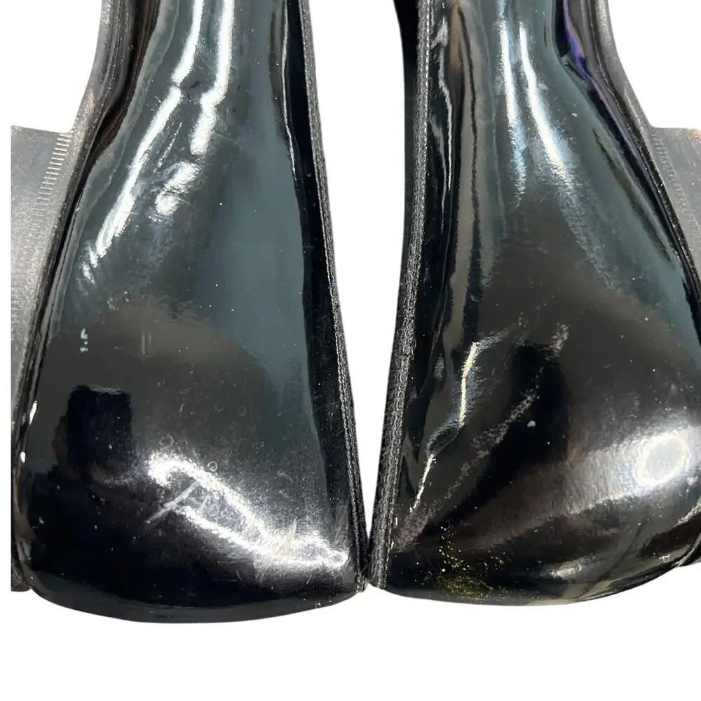 Pearl & Co By Brooks Brothers Black Patent Leather Bow Dress Pumps Size 10.5 D